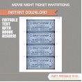 Movie Night Party Invitations - 3 Color Variations + Ink Saver Page!